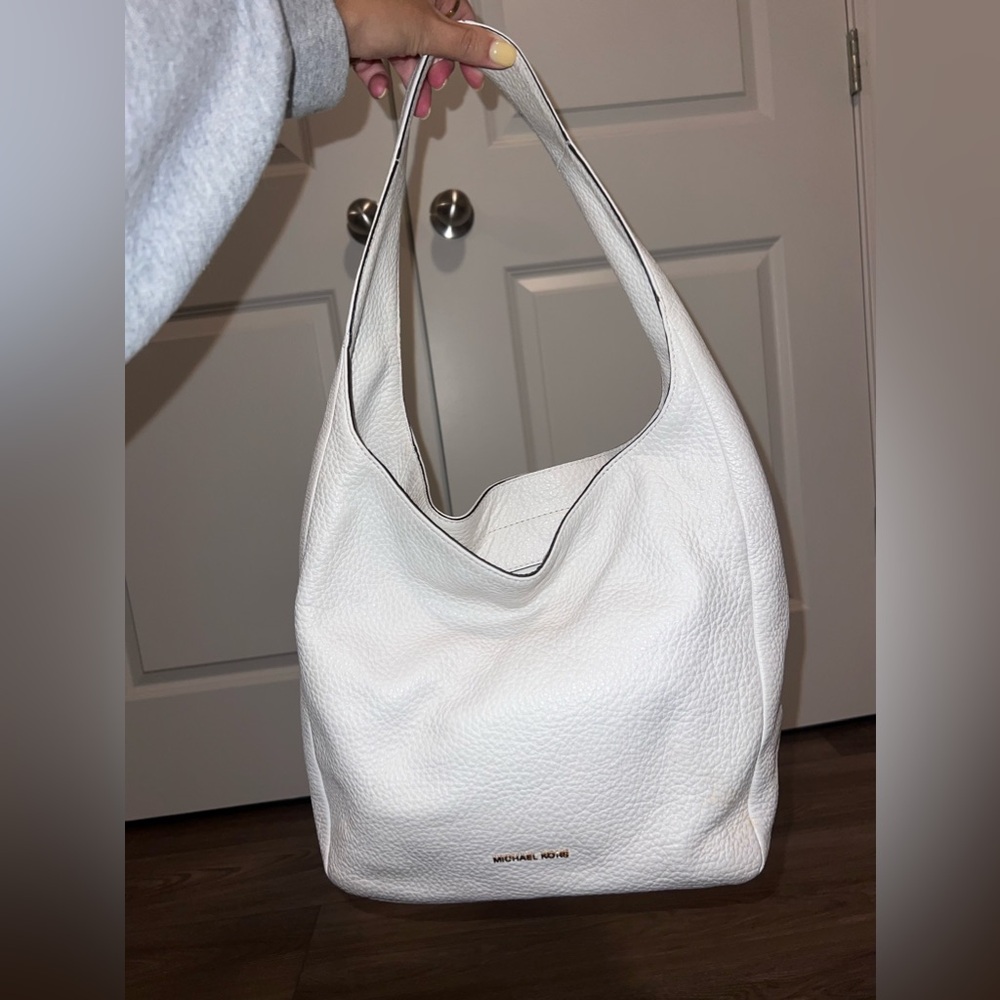 MICHAEL Michael Kors Gold and White Hobo Bag